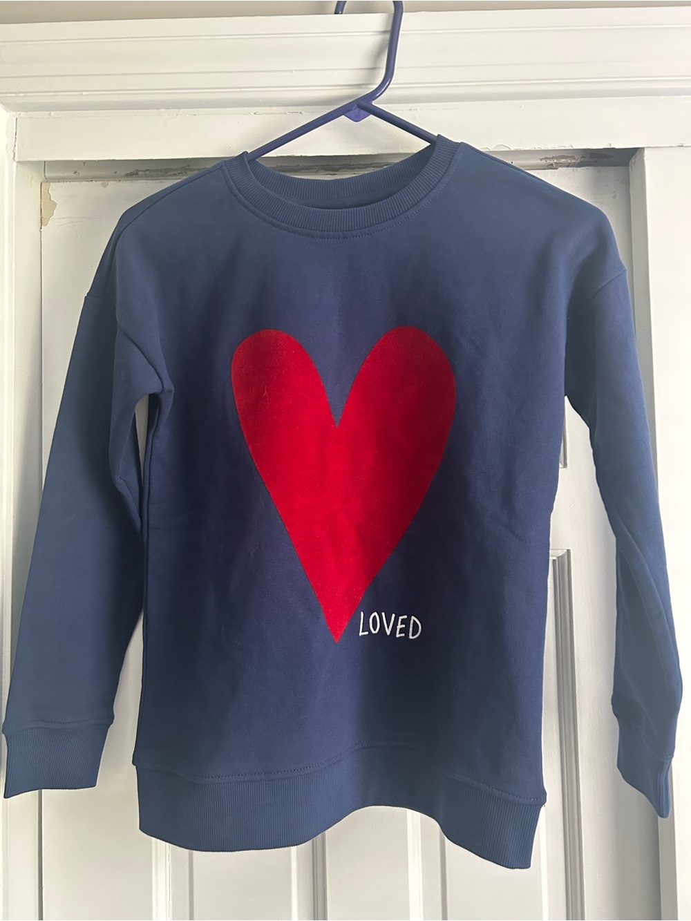 Hanna Andersson Navy Blue Sweatshirt with Red Heart - LOVED